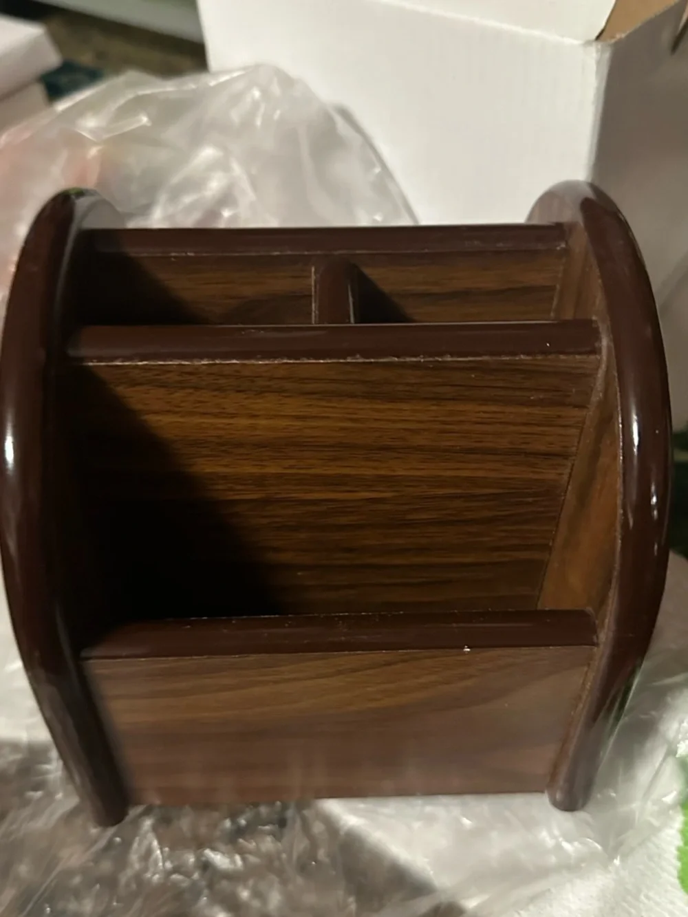 Classic Wooden Desk Caddy in Rich Walnut